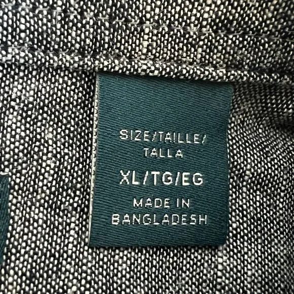 Perry Ellis Shirt Mens XL Blue Dark Sapphire Linen Blend Short Sleeve Button Up - Picture 11 of 12